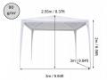 3x3 m utan sidor, vit
